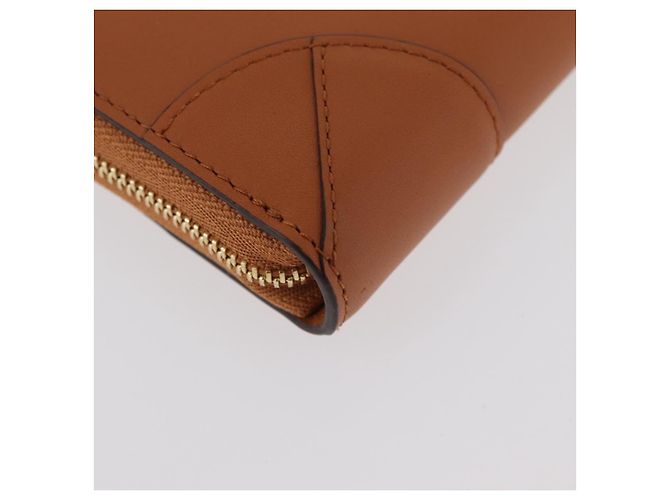 MCM Cartera Larga de Cuero Marrón Dorado MYLDATA04 Auth SW2294V Castaño - vista 11