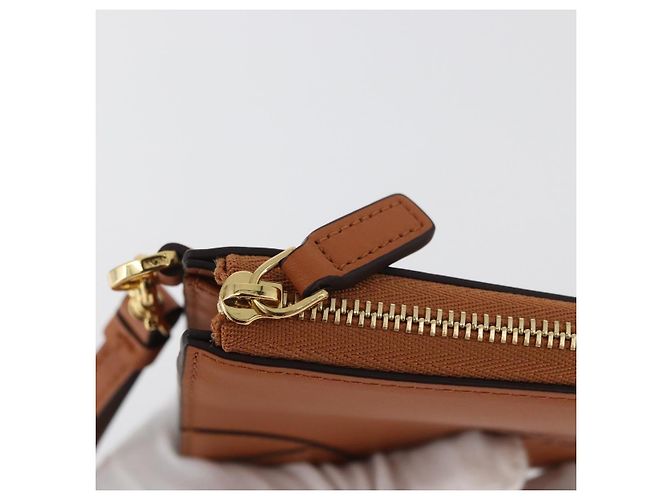 MCM Cartera Larga de Cuero Marrón Dorado MYLDATA04 Auth SW2294V Castaño - vista 13