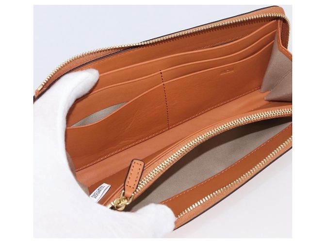 MCM Cartera Larga de Cuero Marrón Dorado MYLDATA04 Auth SW2294V Castaño - vista 15