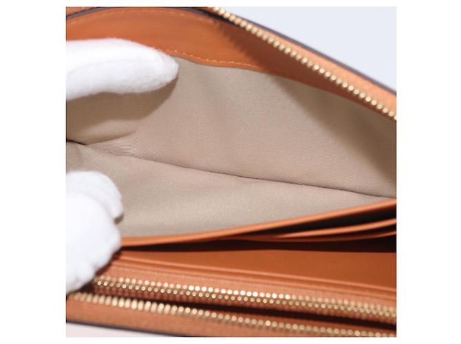 MCM Cartera Larga de Cuero Marrón Dorado MYLDATA04 Auth SW2294V Castaño - vista 16