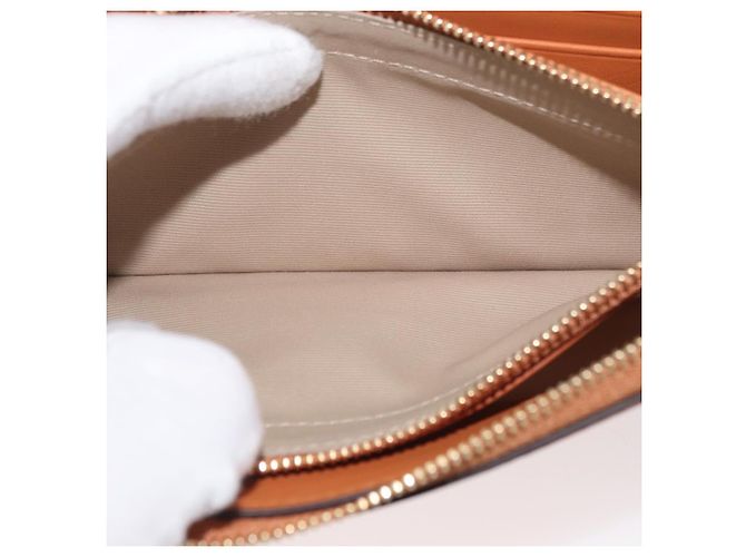MCM Cartera Larga de Cuero Marrón Dorado MYLDATA04 Auth SW2294V Castaño - vista 20