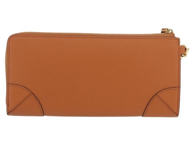 MCM Cartera Larga de Cuero Marrón Dorado MYLDATA04 Auth SW2294V Castaño - vista 3