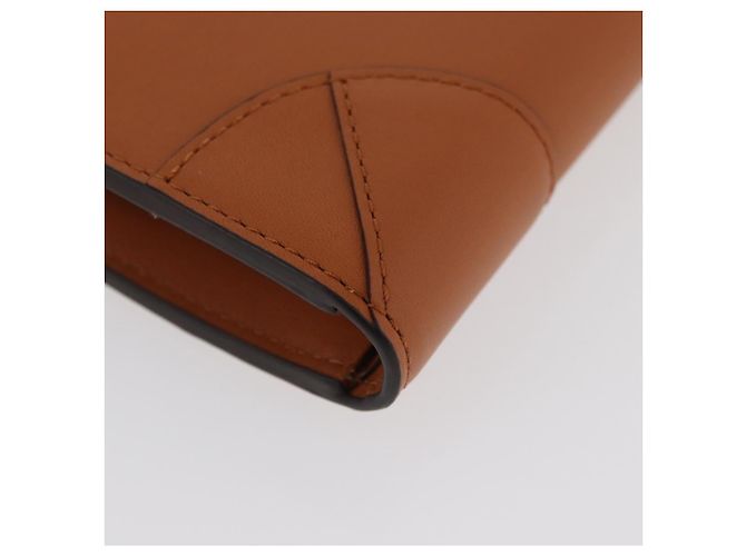 MCM Cartera Larga de Cuero Marrón Dorado MYLDATA04 Auth SW2294V Castaño - vista 9