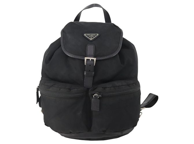 PRADA Backpack Nylon Black Silver Auth bs34099 Silvery - view 13