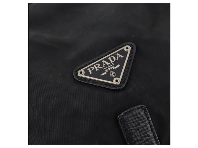 PRADA Backpack Nylon Black Silver Auth bs34099 Silvery - view 20