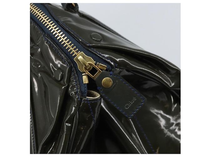 Chloé Borsa a mano Chloe in pelle verniciata khaki oro Auth hk3611 D'oro Cachi - vista 15
