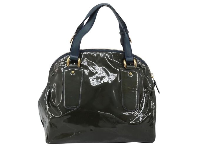 Chloé Borsa a mano Chloe in pelle verniciata khaki oro Auth hk3611 D'oro Cachi - vista 3