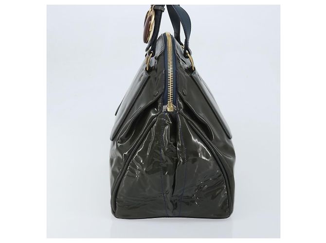 Chloé Borsa a mano Chloe in pelle verniciata khaki oro Auth hk3611 D'oro Cachi - vista 4