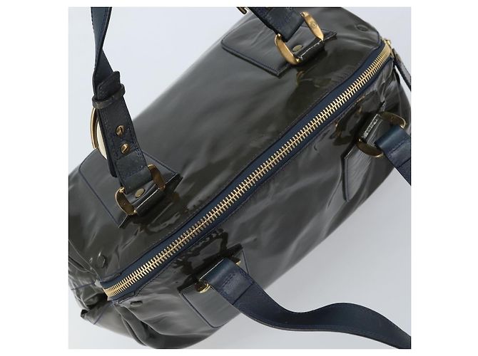 Chloé Borsa a mano Chloe in pelle verniciata khaki oro Auth hk3611 D'oro Cachi - vista 6