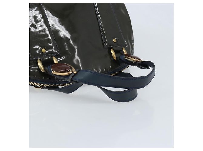 Chloé Borsa a mano Chloe in pelle verniciata khaki oro Auth hk3611 D'oro Cachi - vista 7