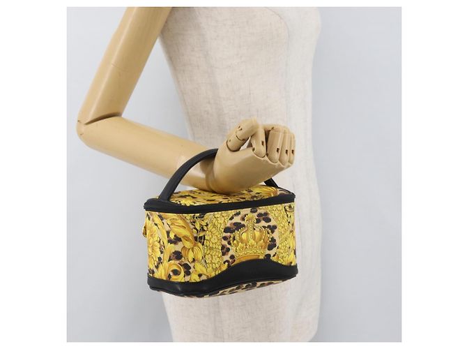 Borsa Vanity Gianni Versace in PVC giallo oro Auth BA11862 D'oro - vista 21