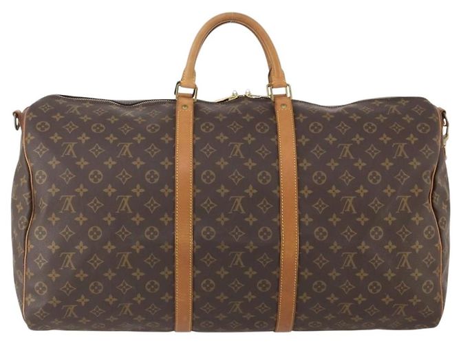 LOUIS VUITTON Borsa Boston Monogram Keepall Bandoulière 60 M41412 LV Auth ep13887 Monogramma - vista 2