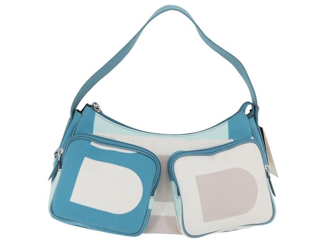 BALLY Borsa a Spalla in Tela Blu Baby Argento Auth am11137A Blu chiaro - vista 13