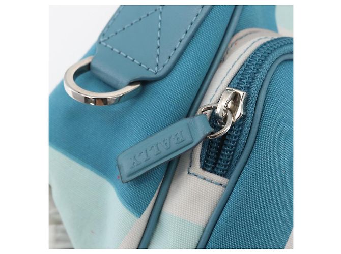 BALLY Borsa a Spalla in Tela Blu Baby Argento Auth am11137A Blu chiaro - vista 18
