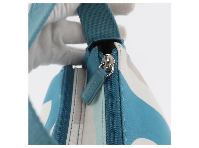 BALLY Borsa a Spalla in Tela Blu Baby Argento Auth am11137A Blu chiaro - vista 19