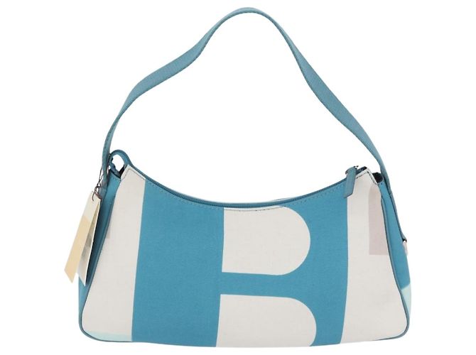 BALLY Borsa a Spalla in Tela Blu Baby Argento Auth am11137A Blu chiaro - vista 2