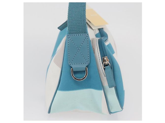BALLY Borsa a Spalla in Tela Blu Baby Argento Auth am11137A Blu chiaro - vista 4