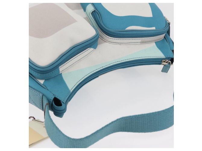 BALLY Borsa a Spalla in Tela Blu Baby Argento Auth am11137A Blu chiaro - vista 6