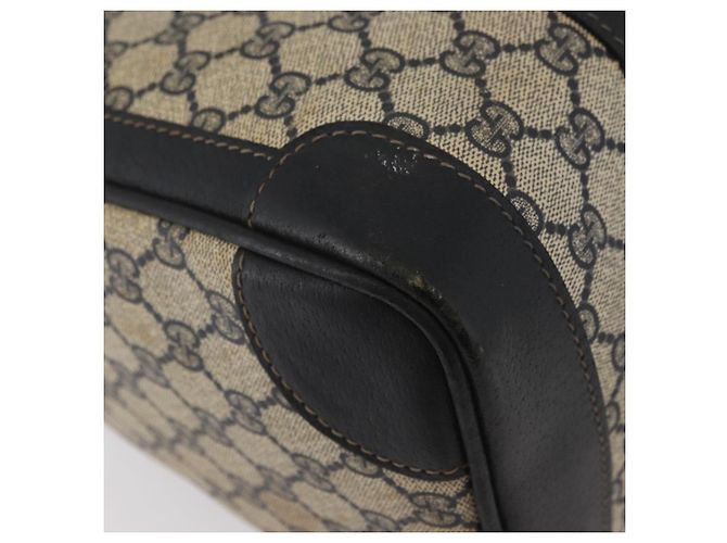 Gucci Borsa Boston GG Supreme in PVC Navy Gold Auth BAZ551 D'oro Blu navy - vista 12