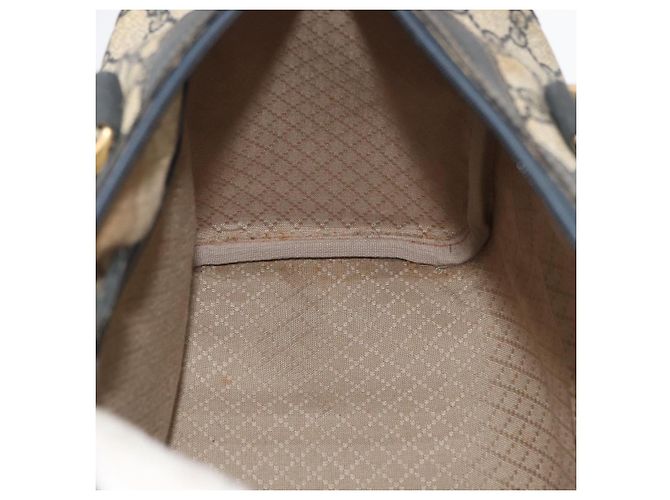 Gucci Borsa Boston GG Supreme in PVC Navy Gold Auth BAZ551 D'oro Blu navy - vista 17