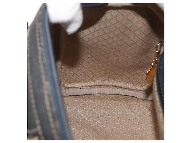 Gucci Borsa Boston GG Supreme in PVC Navy Gold Auth BAZ551 D'oro Blu navy - vista 18