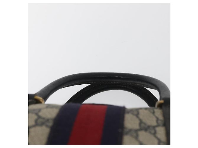 Gucci Borsa Boston GG Supreme in PVC Navy Gold Auth BAZ551 D'oro Blu navy - vista 8