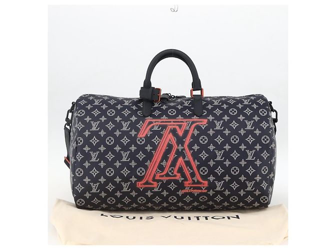 LOUIS VUITTON Borsa Keepall Bandoulière 50 Ink Up Side Down M43684 Auth BA11968SAM Monogramma - vista 12