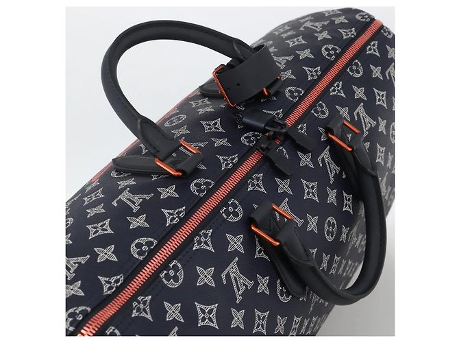 LOUIS VUITTON Borsa Keepall Bandoulière 50 Ink Up Side Down M43684 Auth BA11968SAM Monogramma - vista 6