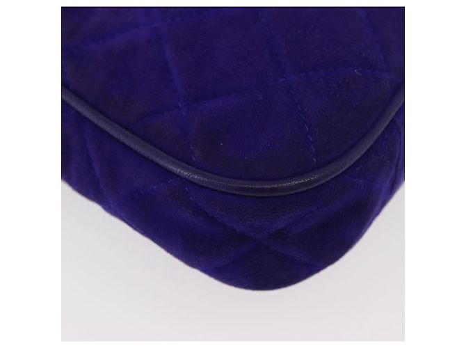 CHANEL Borsa a Mano Matelassé con Catena in Camoscio Viola Oro CC Auth YKZ821A D'oro Porpora - vista 10