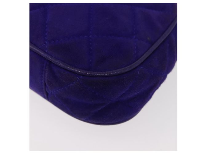 CHANEL Borsa a Mano Matelassé con Catena in Camoscio Viola Oro CC Auth YKZ821A D'oro Porpora - vista 11