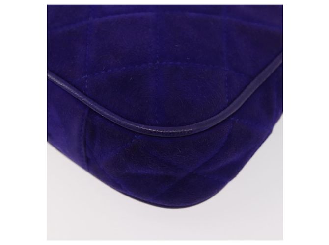 CHANEL Borsa a Mano Matelassé con Catena in Camoscio Viola Oro CC Auth YKZ821A D'oro Porpora - vista 13