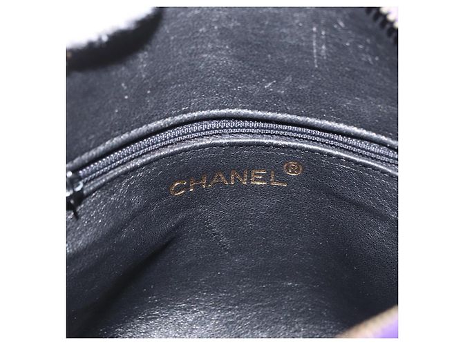 CHANEL Borsa a Mano Matelassé con Catena in Camoscio Viola Oro CC Auth YKZ821A D'oro Porpora - vista 15