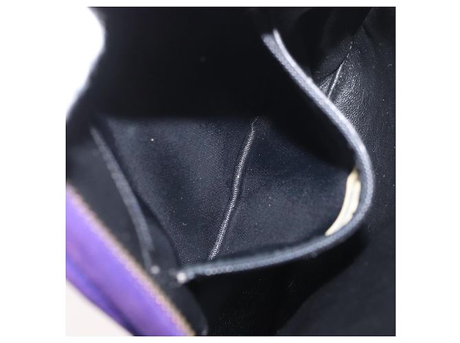 CHANEL Borsa a Mano Matelassé con Catena in Camoscio Viola Oro CC Auth YKZ821A D'oro Porpora - vista 20