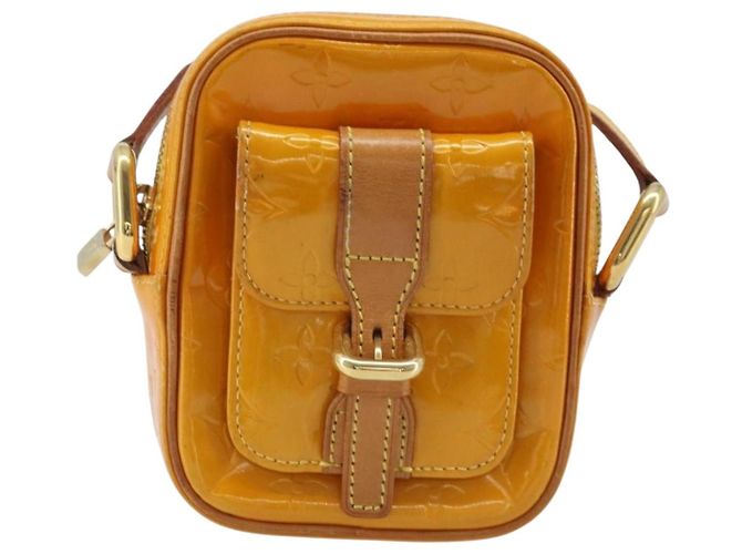LOUIS VUITTON Borsa a spalla Monogram Vernis Christie PM Gialla M91110 Auth ka3499 Giallo - vista 13