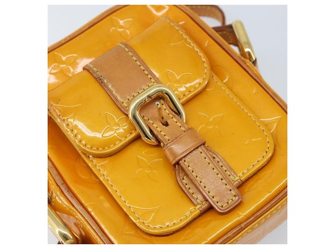 LOUIS VUITTON Borsa a spalla Monogram Vernis Christie PM Gialla M91110 Auth ka3499 Giallo - vista 18