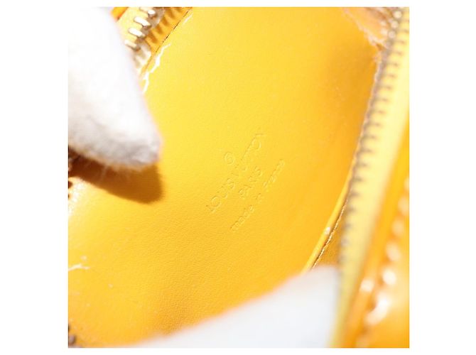 LOUIS VUITTON Borsa a spalla Monogram Vernis Christie PM Gialla M91110 Auth ka3499 Giallo - vista 19