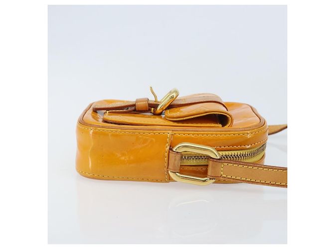 LOUIS VUITTON Borsa a spalla Monogram Vernis Christie PM Gialla M91110 Auth ka3499 Giallo - vista 3
