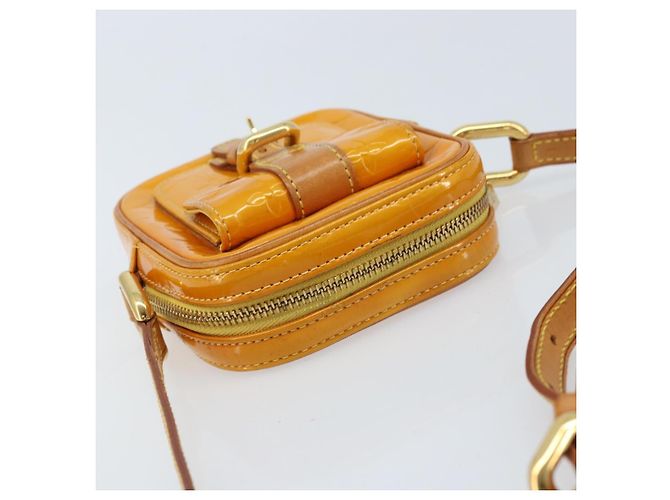 LOUIS VUITTON Borsa a spalla Monogram Vernis Christie PM Gialla M91110 Auth ka3499 Giallo - vista 6