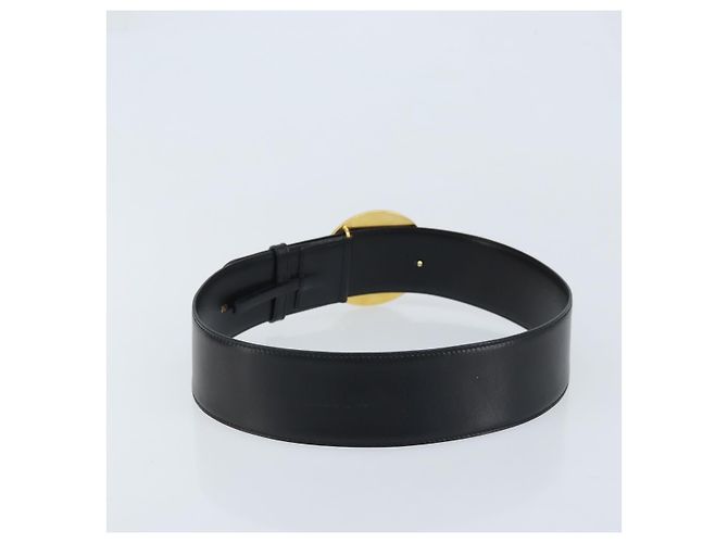 CINTURA CÉLINE Circle Pelle 34,3" Nero Oro Auth BAZ290A D'oro - vista 2