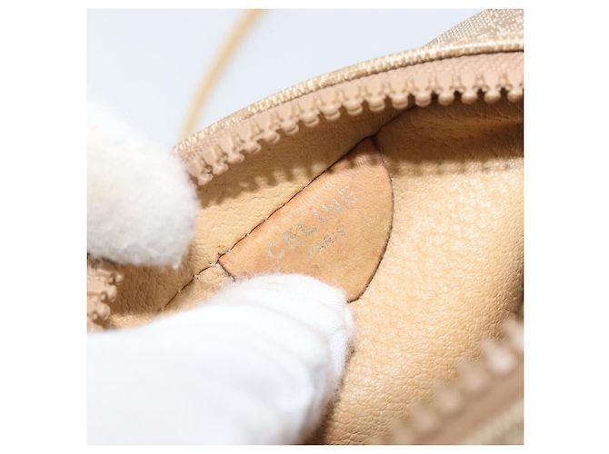 Céline Borsa a Spalla in Tela Macadam CELINE PVC Beige Oro Auth BA11820 D'oro - vista 16