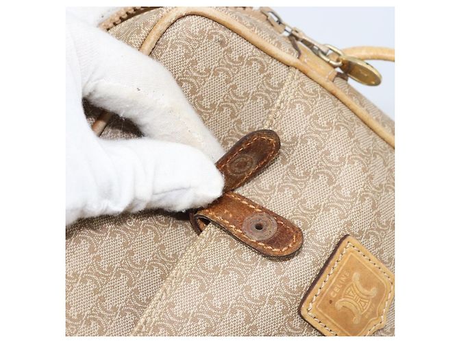 Céline Borsa a Spalla in Tela Macadam CELINE PVC Beige Oro Auth BA11820 D'oro - vista 20