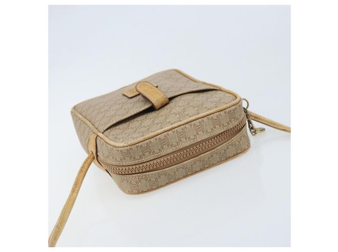 Céline Borsa a Spalla in Tela Macadam CELINE PVC Beige Oro Auth BA11820 D'oro - vista 6