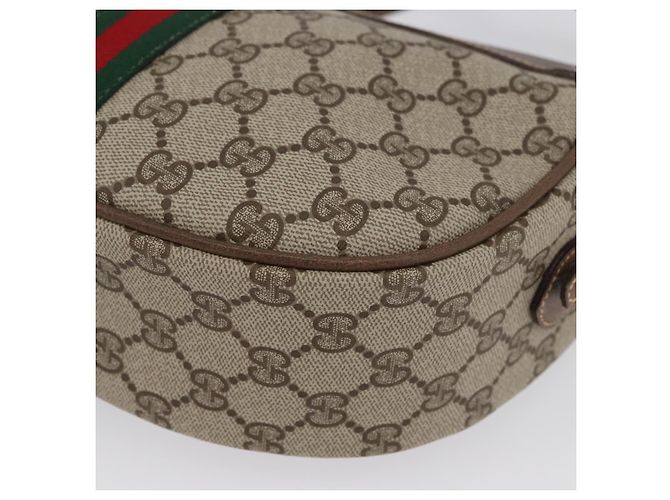 Borsa Sherry Line GG Supreme Web di GUCCI in PVC beige e oro 001 084 4001 Auth ki6580 D'oro - vista 11