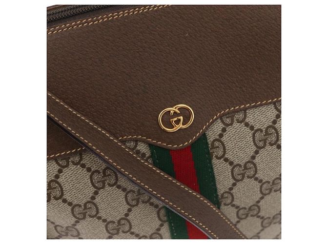 Borsa Sherry Line GG Supreme Web di GUCCI in PVC beige e oro 001 084 4001 Auth ki6580 D'oro - vista 15