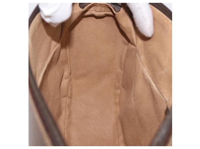 Borsa Sherry Line GG Supreme Web di GUCCI in PVC beige e oro 001 084 4001 Auth ki6580 D'oro - vista 19