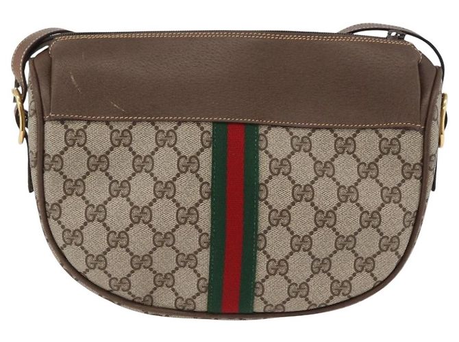 Borsa Sherry Line GG Supreme Web di GUCCI in PVC beige e oro 001 084 4001 Auth ki6580 D'oro - vista 3
