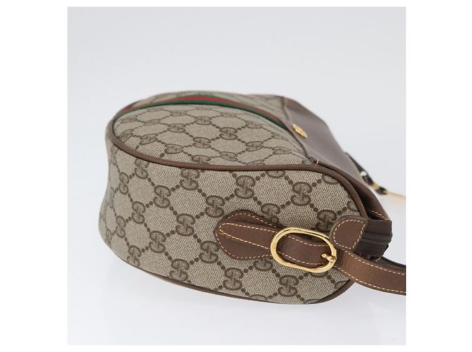Borsa Sherry Line GG Supreme Web di GUCCI in PVC beige e oro 001 084 4001 Auth ki6580 D'oro - vista 4