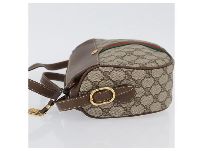 Borsa Sherry Line GG Supreme Web di GUCCI in PVC beige e oro 001 084 4001 Auth ki6580 D'oro - vista 5