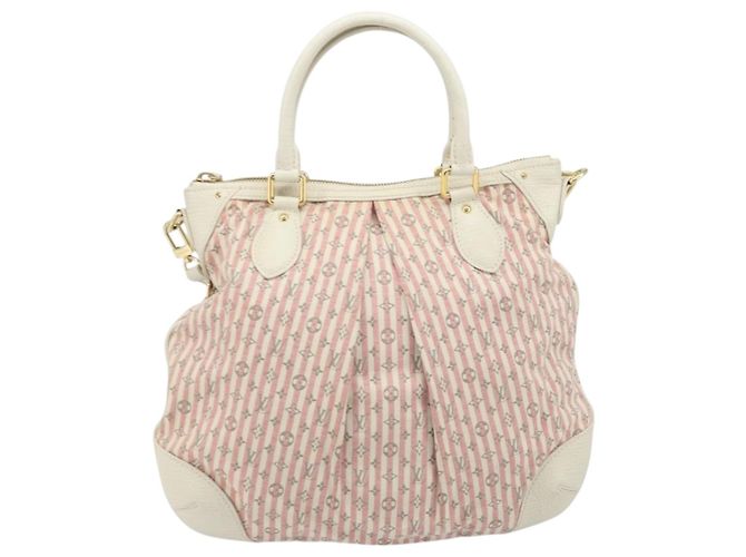 LOUIS VUITTON Mini Lin Croisette Marina PM Borsa Rosa Bianca M95495 LV Auth ARZ743V Bianco - vista 13