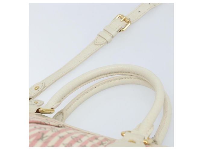 LOUIS VUITTON Mini Lin Croisette Marina PM Borsa Rosa Bianca M95495 LV Auth ARZ743V Bianco - vista 14
